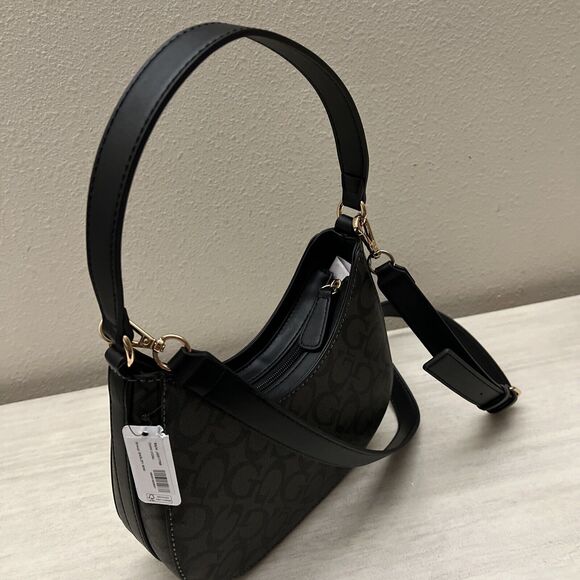 Guess JG917769 Black Coal Easley Mini Top Zip Crossbody/Shoulder Bag - Picture 8 of 12